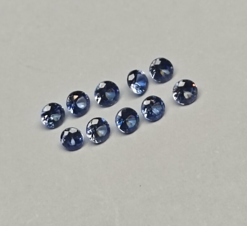 Benitoite .40 CTW. Round Brilliants Faceted 10 pcs. - Image 5