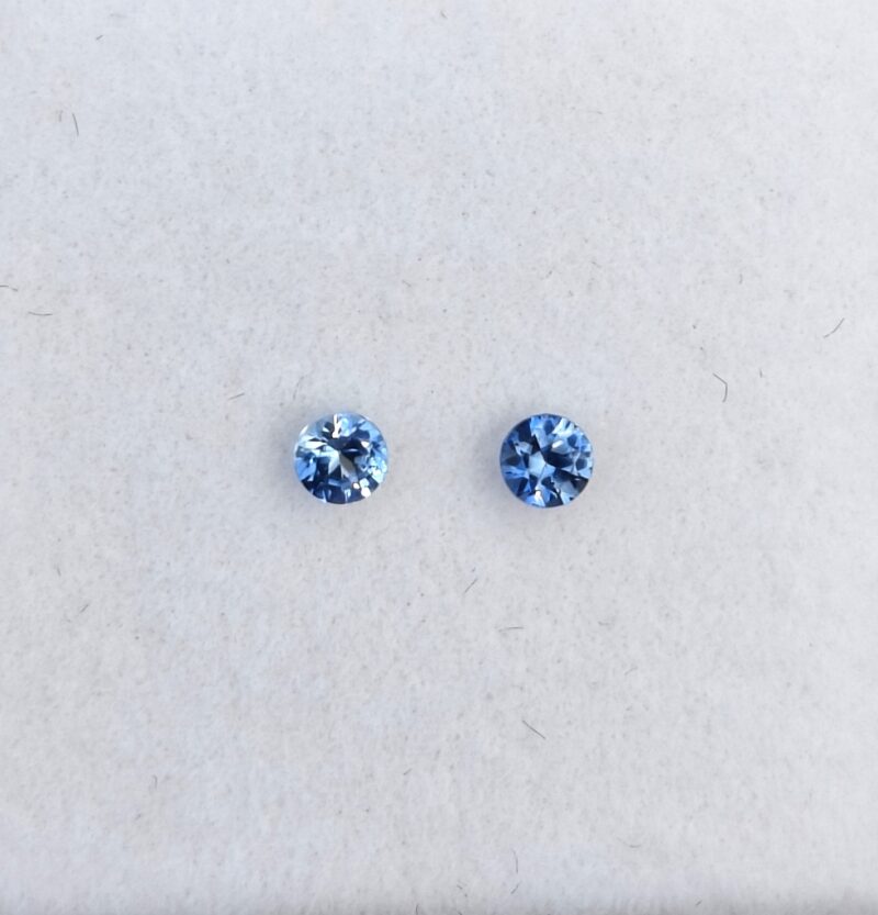 Benitoite .23 CTW. Faceted Gemstone Matching Pair Round Brilliants - Image 6