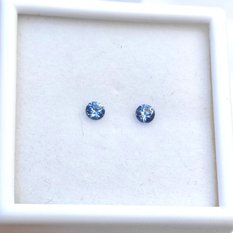 Benitoite .23 CTW. Faceted Gemstone Matching Pair Round Brilliants - Image 5