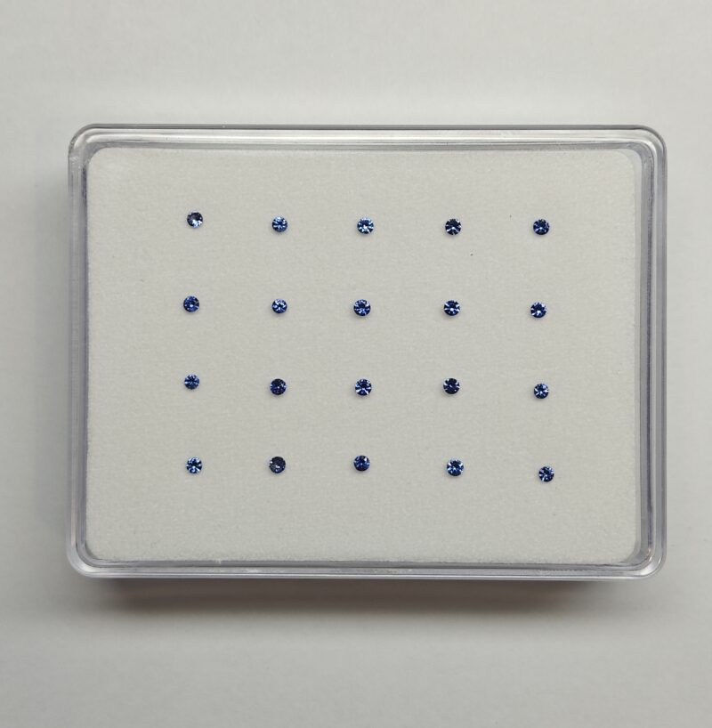 Benitoite .76 CTW. Round Brilliants Faceted 20 pcs.
