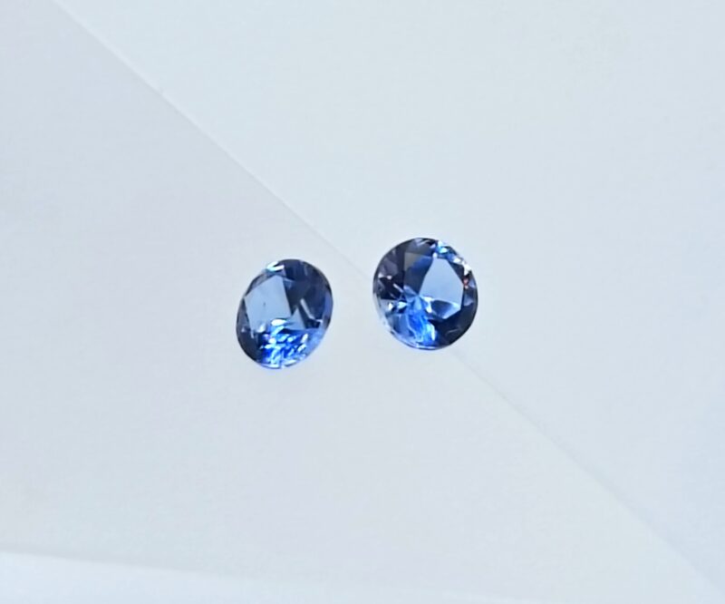 Benitoite .23 CTW. Faceted Gemstone Matching Pair Round Brilliants - Image 2