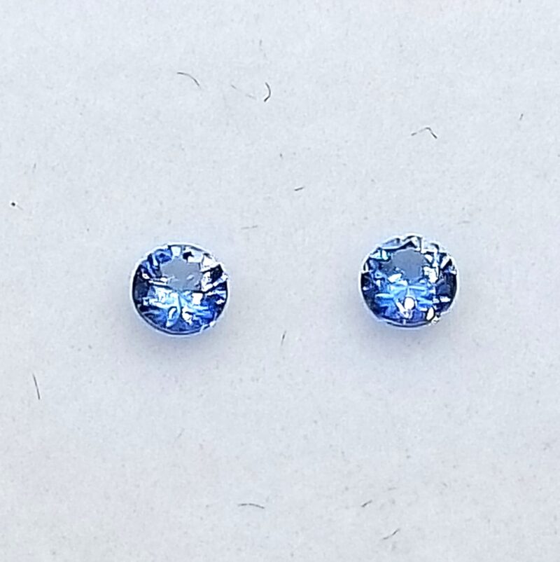 Benitoite .23 CTW. Faceted Gemstone Matching Pair Round Brilliants - Image 3