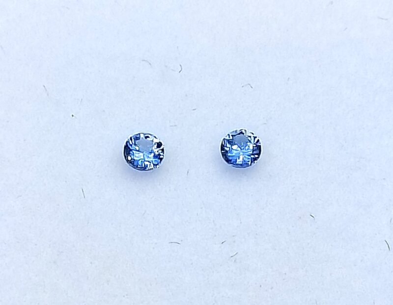 Benitoite .23 CTW. Faceted Gemstone Matching Pair Round Brilliants - Image 4