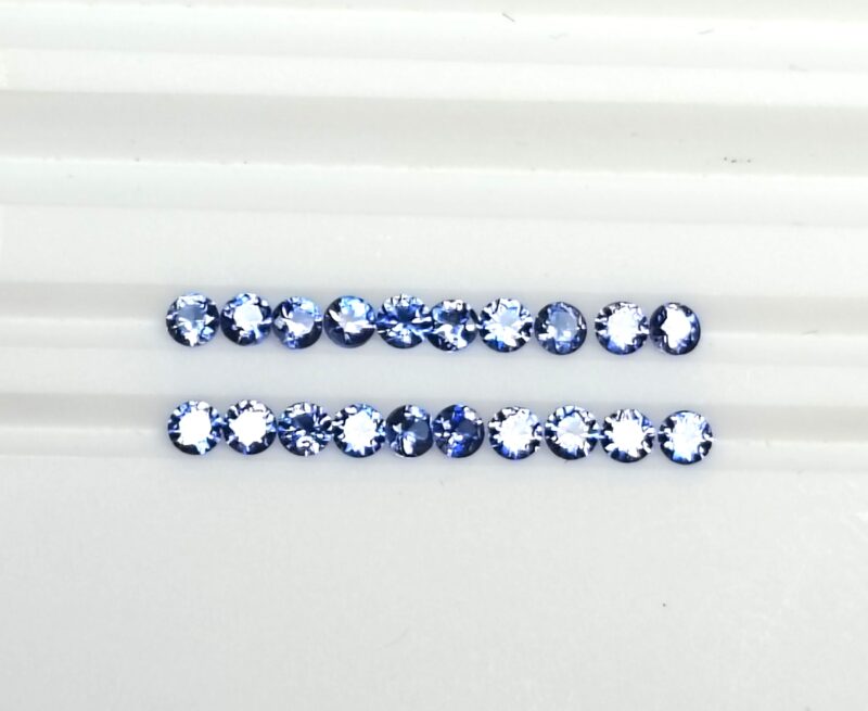 Benitoite Round Brilliants 1.3 mm 20 Pcs. .31 CTW. Faceted Gemstones - Image 5