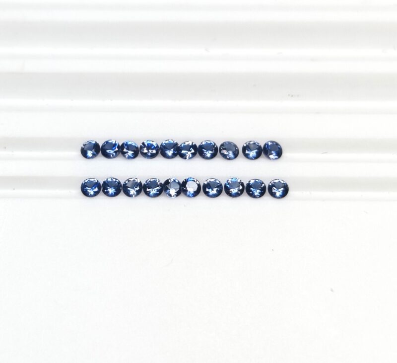 Benitoite Round Brilliants 1.3 mm 20 Pcs. .31 CTW. Faceted Gemstones - Image 3