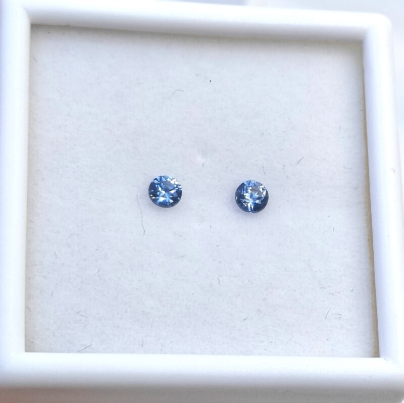 Benitoite .27 CTW. Faceted Gemstone Pair Round Brilliants - Image 7