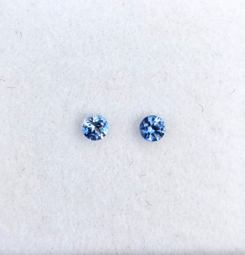 Benitoite .27 CTW. Faceted Gemstone Pair Round Brilliants - Image 5