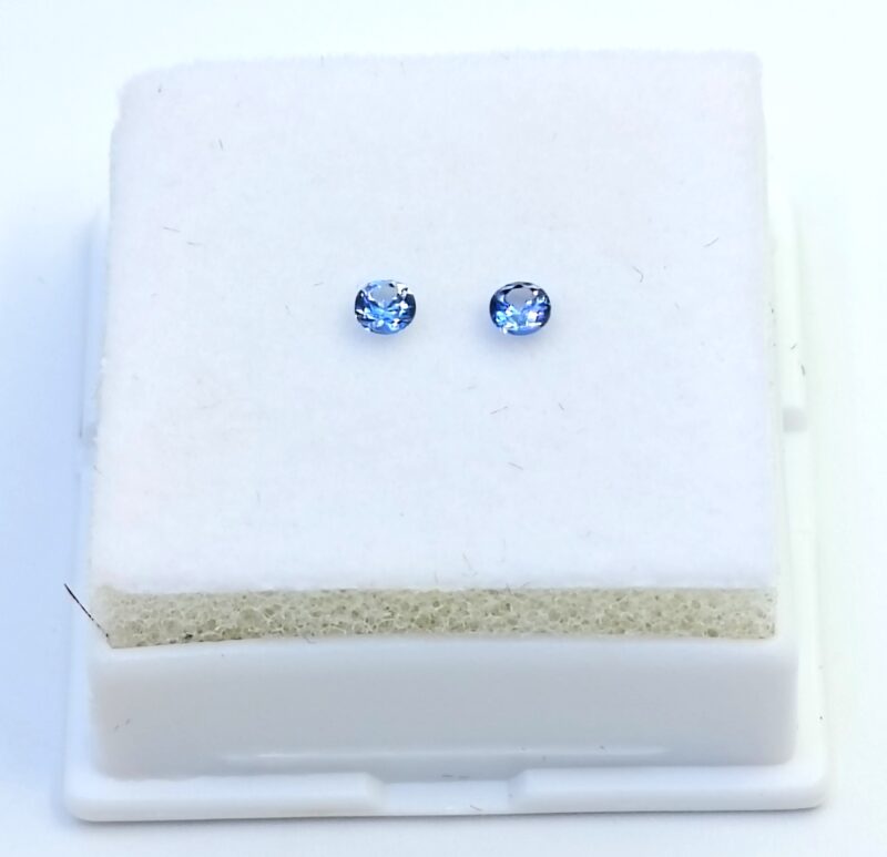 Benitoite .27 CTW. Faceted Gemstone Pair Round Brilliants - Image 4