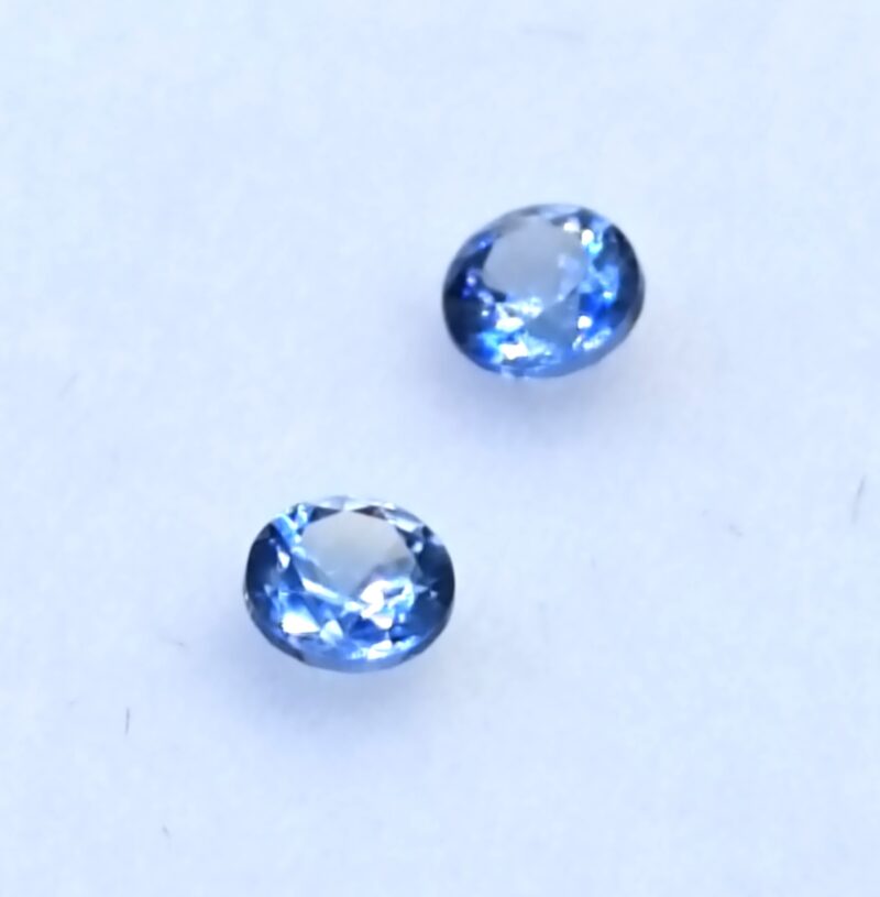 Benitoite .27 CTW. Faceted Gemstone Pair Round Brilliants - Image 3