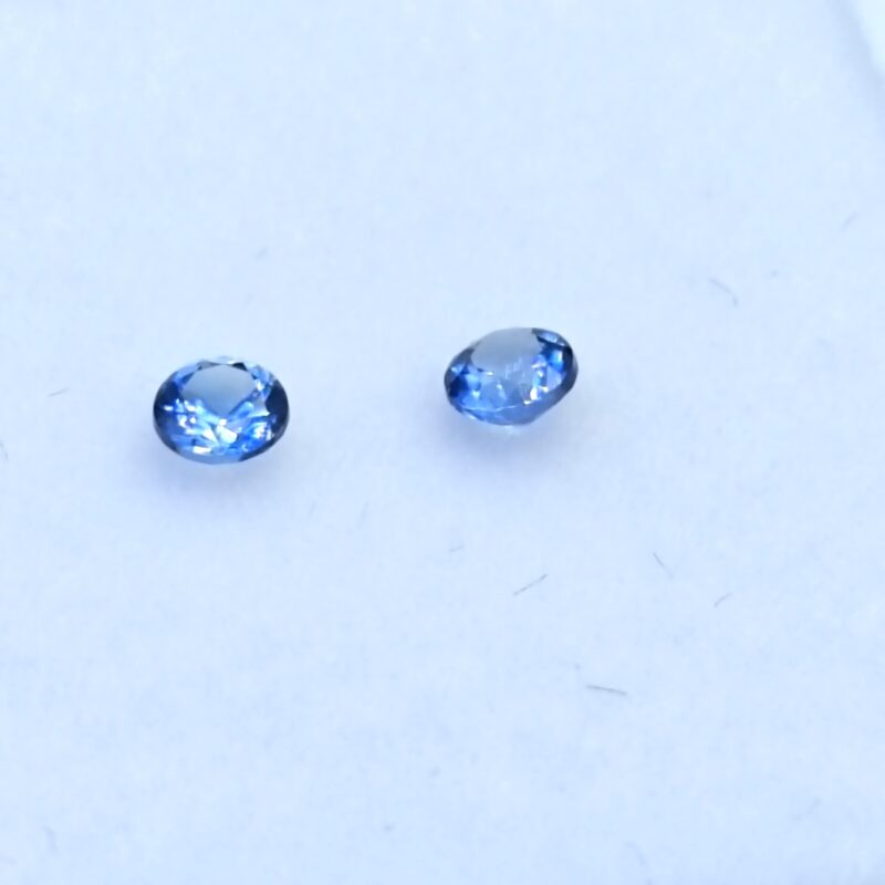 Benitoite .27 CTW. Faceted Gemstone Pair Round Brilliants - Image 6