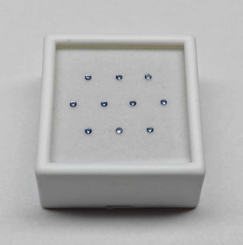 BENITOITE .12 CTW Round Brilliants 10p PCS.  1.3 mm.