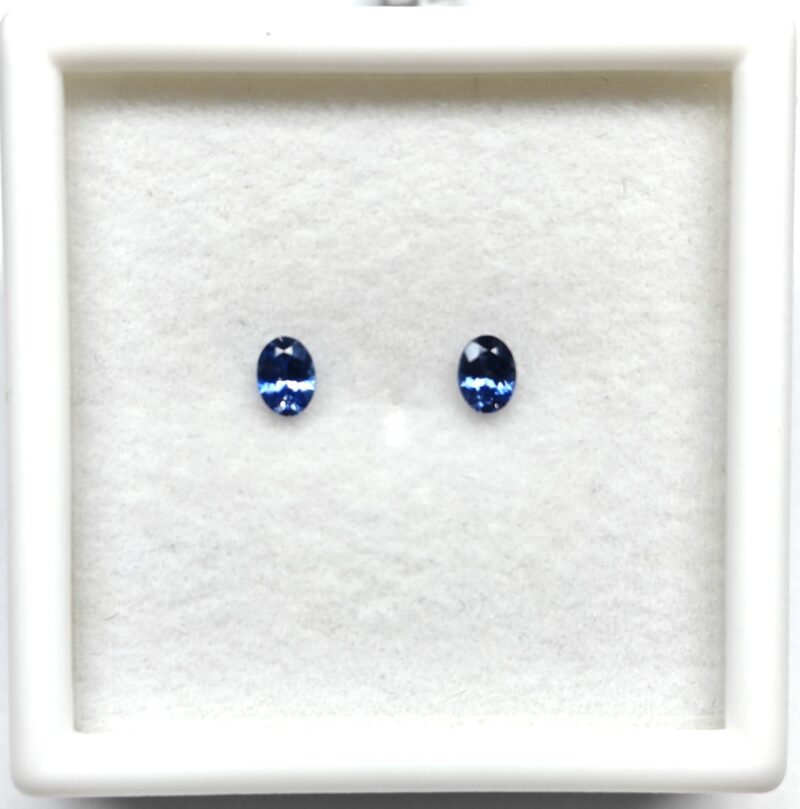 Benitoite .32 CTW. Matching Pair Oval Cut