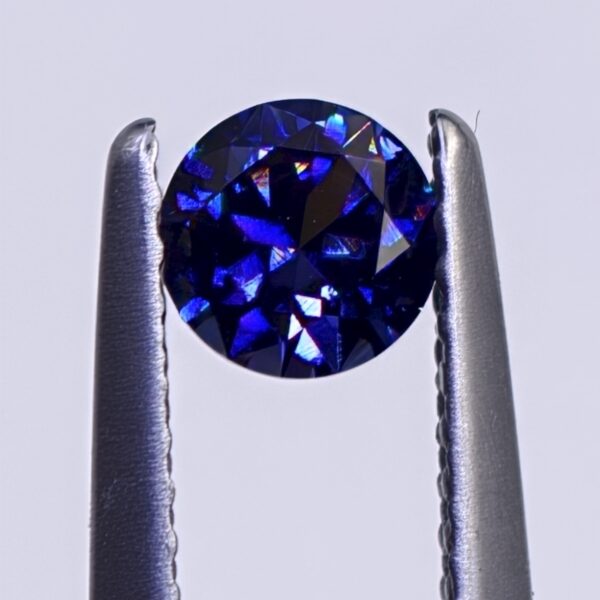 Benitoite .38 CT. Round Brilliant Cut Gemstone Faceted Rare Crystal