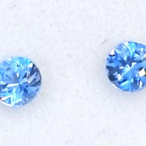Benitoite .28 CTW. Faceted Gemstone Pair Round Brilliants
