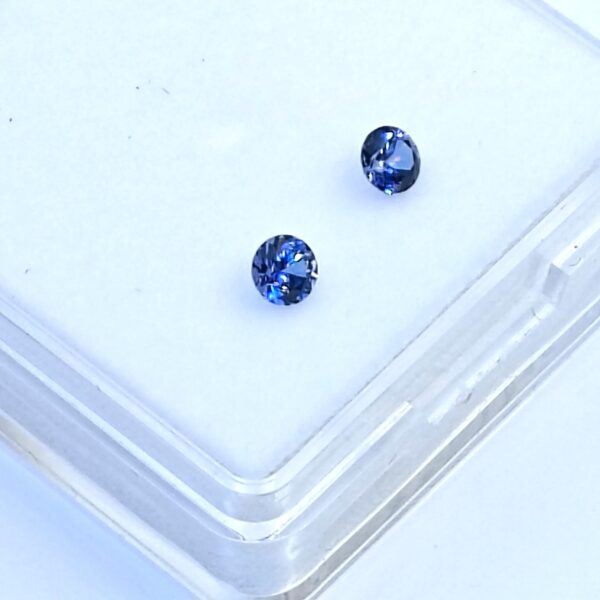 Benitoite .65 CTW. Faceted Gemstone Pair Round Brilliants