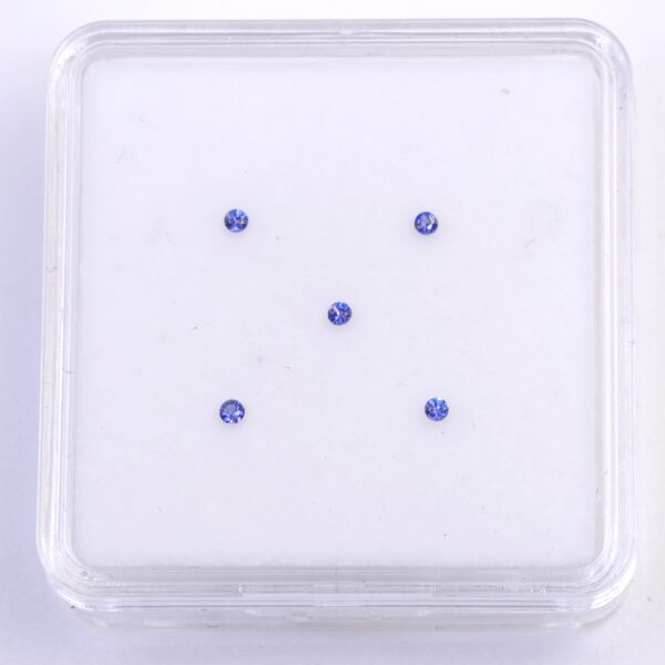 Benitoite Gemstones  1.6 mm Round Brilliant Cut  .11 CTW.  5 PCS.