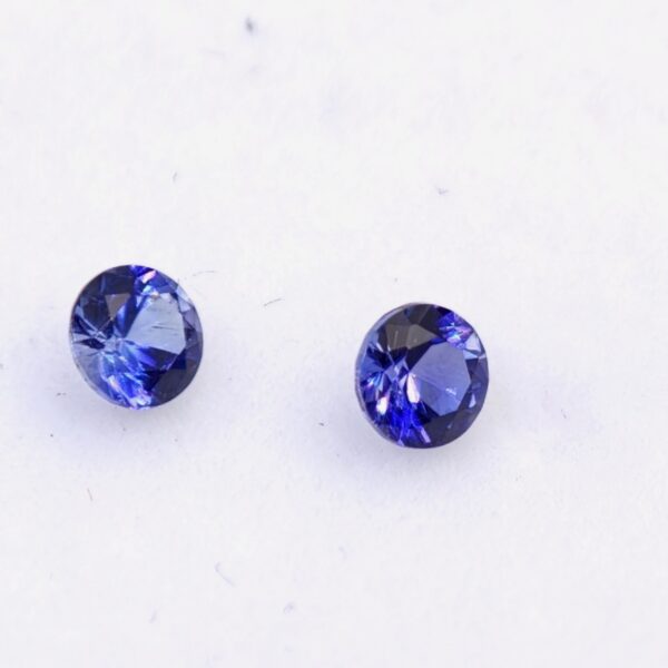 Benitoite .24 CTW. Faceted Gemstone Pair Round Brilliants