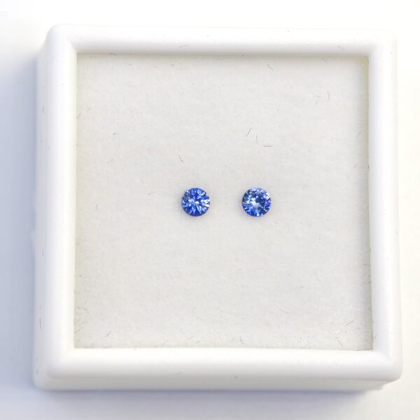 Benitoite .24 CTW. Faceted Gemstone Pair Round Brilliants