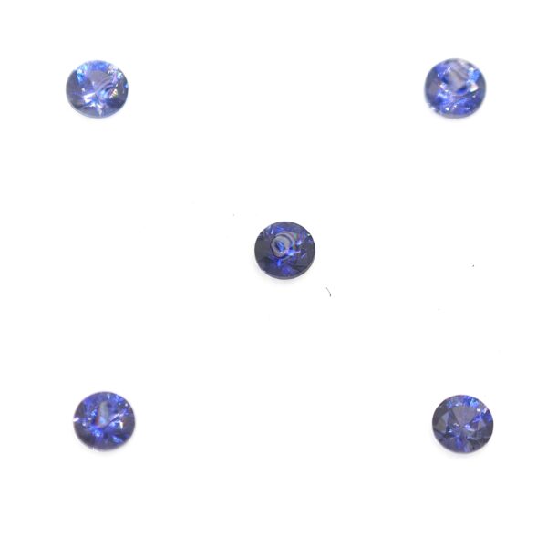 Benitoite Gemstones  2.3 mm Round Brilliant Cut  0.32 CTW.  5 PCS.