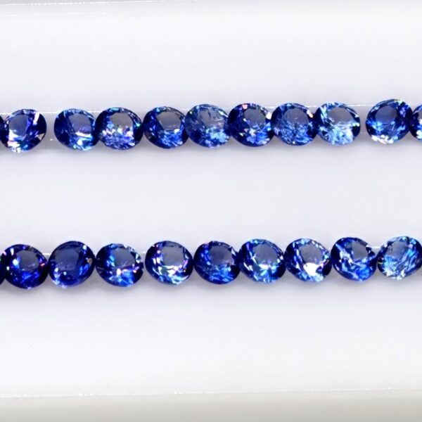 Benitoite Gemstones  1.4 mm Round Brilliant Cut  .08 CTW.  5 PCS.
