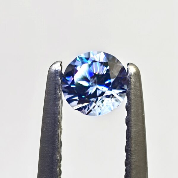 Benitoite .31 CT. Round Brilliant Cut Gemstone Faceted Rare Crystal