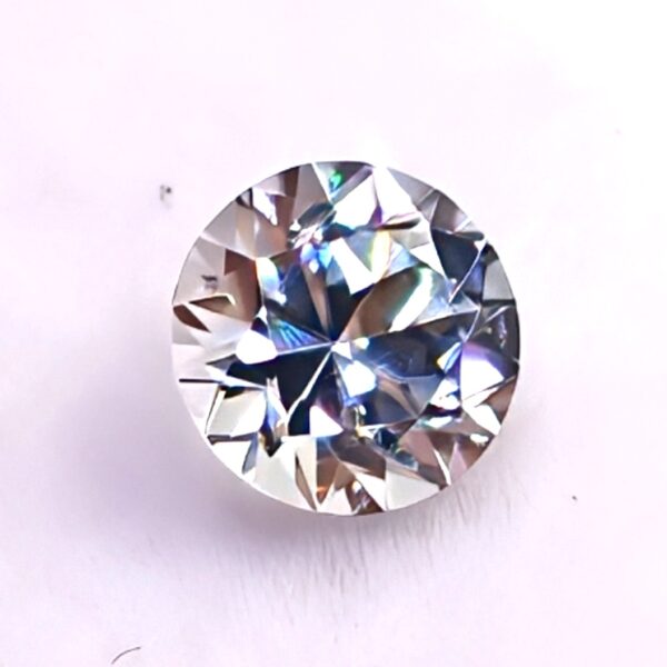 Colorless White Benitoite Gemstone 0.38 CT.  Round Brilliant Cut Faceted " Super Rare "Gemstone