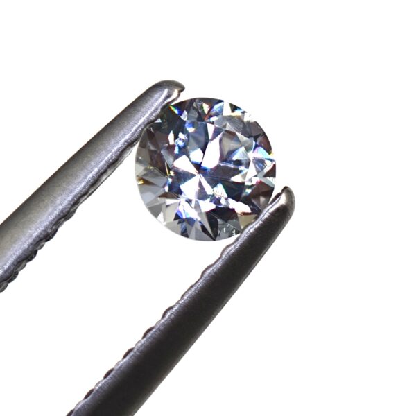 Colorless White Benitoite Gemstone 0.38 CT.  Round Brilliant Cut Faceted " Super Rare "Gemstone
