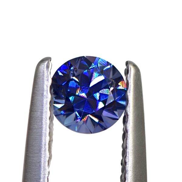 Benitoite Gems 0.34 CT.  Round Brilliant Cut Faceted Rare Gemstone