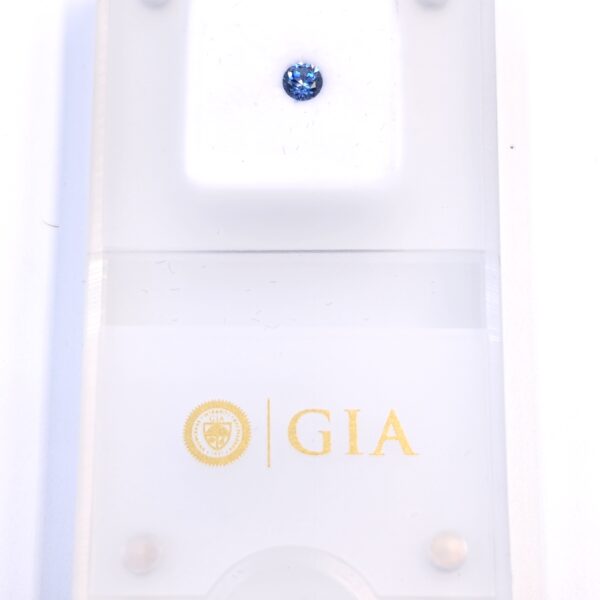 GIA Identification Report Certified Benitoite Gemstone 0.42 CT.  Round Brilliant Cut