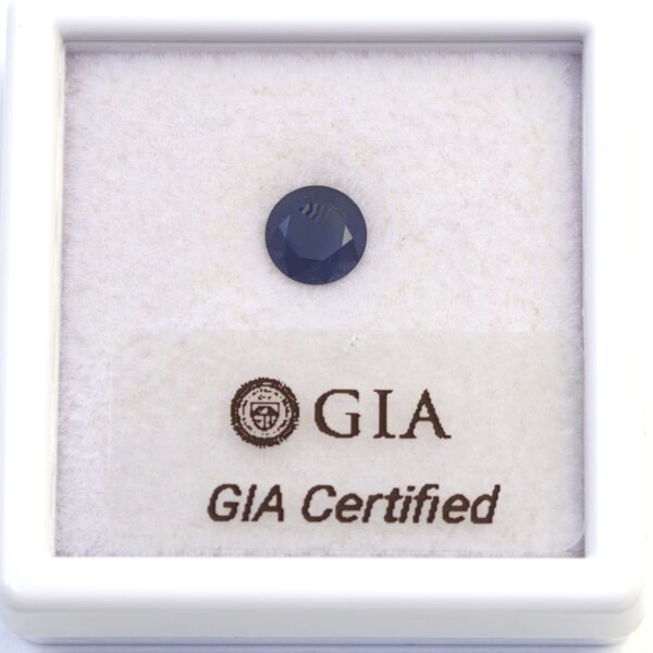 GIA Identification Report Certified Benitoite Gemstone 1.11 CT.  Round Brilliant Cut