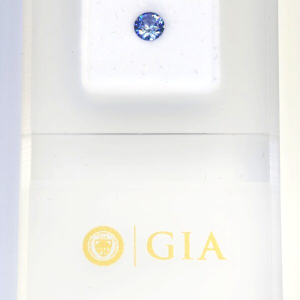 GIA Identification Report Certified Benitoite Gemstone 0.66 CT.  Round Brilliant Cut