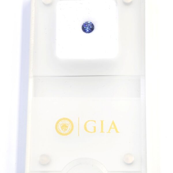 GIA Identification Report Certified Benitoite Gemstone 0.52 CT.  Round Brilliant Cut