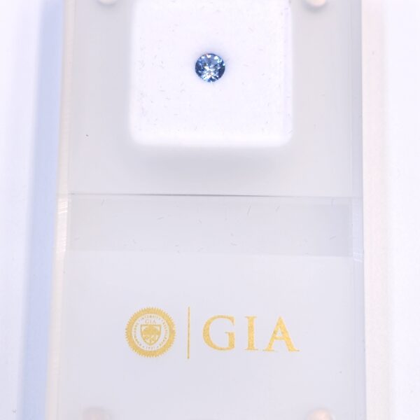 GIA Identification Report Certified Benitoite Gemstone 0.41 CT.  Round Brilliant Cut