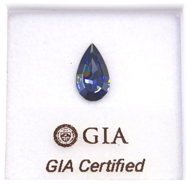 GIA Certified ID Report Benitoite Gemstone 1.60 CT. Pear Shape Cut Faceted Gemstone