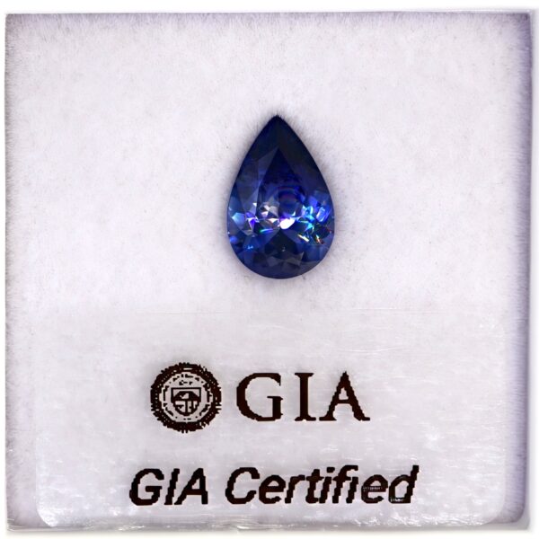 GIA Certified ID Report Benitoite Gemstone 2.02 CT. Pear Shape Cut Faceted Gemstone