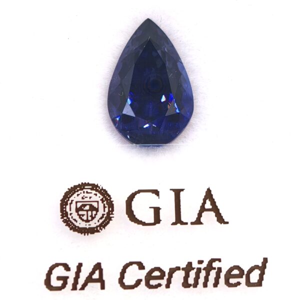 GIA Certified ID Report Benitoite Gemstone 3.40 CT. Pear Shape Cut Faceted Gemstone